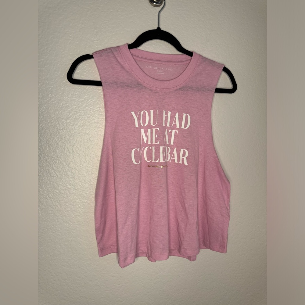 NWT-Spiritual Gangster Pink Cycle Bar Tank Top Athletic Wear Size Large